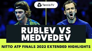 Daniil Medvedev vs Andrey Rublev THRILLING Encounter  Nitto ATP Finals 2022 Extended Highlights [upl. by Hadihsar]