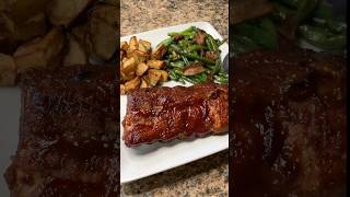 Oven baked ribs bbqribs ovenbaked easyrecipe homecooking fallvibes dinnerideas dinner [upl. by Gombosi]