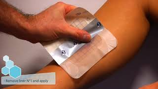 Application of HydroTac® Transparent Comfort dressing on leg [upl. by Ehcram]