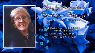 Walentyna Stecewicz  Funeral Service Live Stream [upl. by Aelahs]