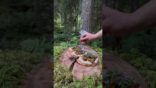 Bruschetta with mushrooms bruschetta asmr food eating outdoorcooking foodnature [upl. by Mcgrath]