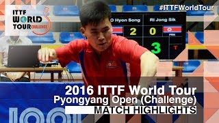 2016 Pyongyang Open Highlights Pang Un Chol vs Ro Hyon Song U21Final [upl. by Aihsetan]