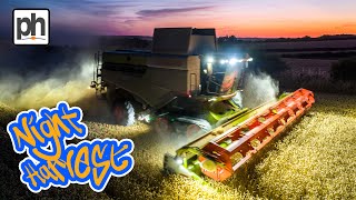 I Spent Two Hours Filming Combines Harvesting Wheat At Night [upl. by Aillicsirp]