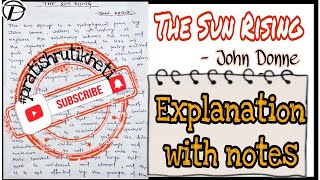 The Sun Rising By John Donne Easy And Simple Notes pratishruti [upl. by Heer445]