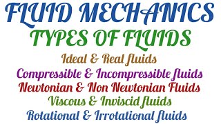 Types of Fluids Fluid Mechanics Ideal and Real Fluids Viscous and Inviscid fluids Classify fluid [upl. by Dorothee628]