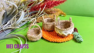 Crafting with Jute Tiny Basket from Recycled Toilet Paper Roll [upl. by Atinob]