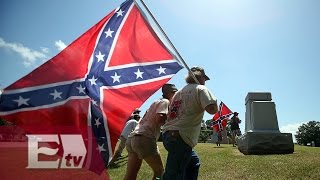 Manifestaciones a favor de la bandera confederada en Carolina del Sur EU Global [upl. by Nnasor4]