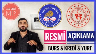 RESMİ AÇIKLAMA GENÇLİK SPOR BAKANLIĞI KYK BURS amp KREDİ ampYURT HAKKINDA AÇIKLAMABURS ZAMMI NE KADAR [upl. by Teirtza495]