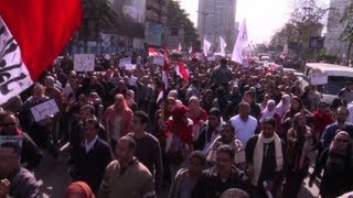 Manifestations en Egypte pour lanniversaire de la quotrévolutionquot [upl. by Deidre]