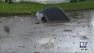 High waters still seen in Hallandale Beach after days of heavy downpours [upl. by Ynhoj814]