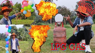 LPG Gas Filled Balloon VS Fire Experiment  LPG Gas In Balloon [upl. by Iat]