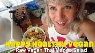 Anjis Raw Vegan Thai Mango Salad Recipe Demo [upl. by Alesram352]