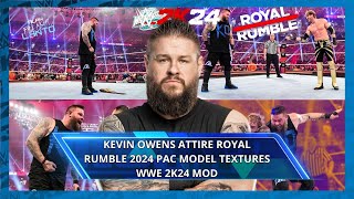 KEVIN OWENS ATTIRE ROYAL RUMBLE 2024 PAC MODEL TEXTURES WWE 2K24 MOD  Alan quotFREAKINquot Lanto [upl. by Haidabej]