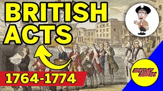 British Acts amp Taxes 17641774 Sugar Act Stamp Act Townshend Acts and amp Intolerable Acts [upl. by Tatman]