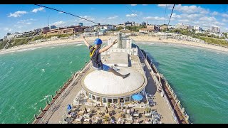 The Worlds First Pier To Shore Zip Line  PierZip  RockReef [upl. by Celinda]