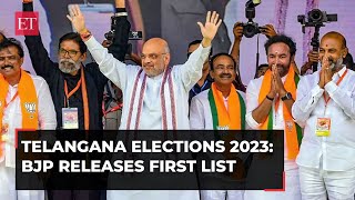 Telangana Elections 2023 BJP releases first list of candidates fields T Raja from Goshamahal [upl. by Soinski620]