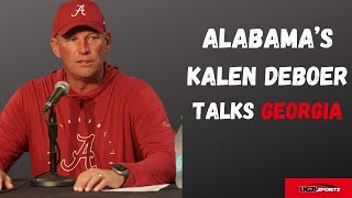 WATCH Alabamas Kalen DeBoer ahead of Georgia [upl. by Siduhey290]