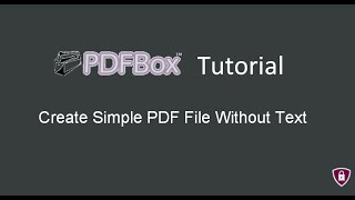 PDF Box Tutorial  2  Create Simple PDF File Without Text in Java [upl. by Amiel948]