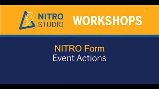 NITRO Studio Workshop NITRO Form Event Actions [upl. by Clintock]