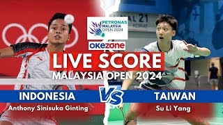 Live Score Malaysia Open 2024 Anthony Sinisuka Ginting Vs Su Li Yang [upl. by Shirah511]