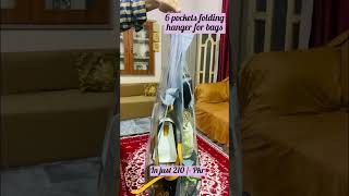 Folding Hangers for Bags Review🌟shorts youtubeshorts trendingshorts accessories reviews [upl. by Maxima]