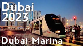 Dubai Marina Night Walking Tour 4K  United Arab Emirates 🇦🇪 [upl. by Ynnus]