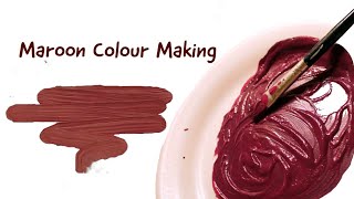 Maroon Colour Making  How to make Maroon Colour  Acrylic Colour Mixing  Almin Creatives [upl. by Nelle645]