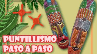 PUNTILLISMO paso a pasoMASCARA AFRICANA [upl. by Eelrihs]