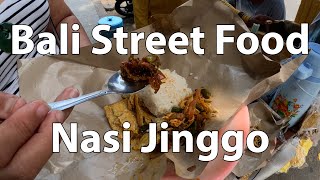 Muzza Tries Bali Street Food  Nasi Jinggo [upl. by Bill]