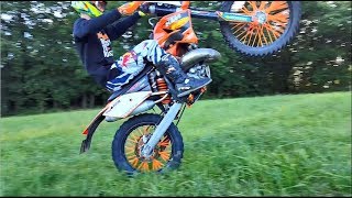 2 KTM 125 EXC  ENDURO  WHEELING  DRONE [upl. by Olocin]