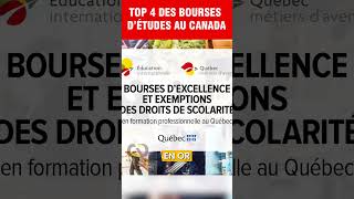 Top 4 des bourses détudes entièrement financées au Canada [upl. by Ayotas]