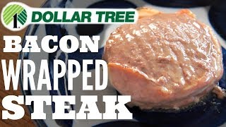 1 BACON Wrapped STEAK  Dollar Tree Taste Test [upl. by Asenaj341]