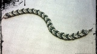 DIY video tutorial come fare un bracciale da uomo con perline  seedbeads beadwork bracelet [upl. by Nawj964]