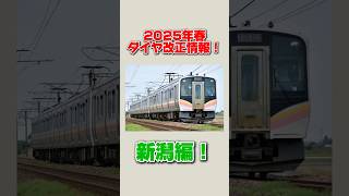 2025年春のダイヤ改正情報！ 新潟編 皆さんが住む地域のダイヤ改正はいかがでしたか？ 鉄道 ダイヤ改正 [upl. by Ecnarepmet855]