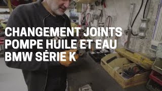 TUTO  Changement joints pompe huile et eau BMW série K [upl. by Artinad350]