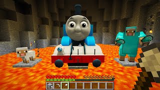 CURSED MINECRAFT BUT ITS UNLUCKY LUCKY FUNNY MOMENTS I found a real THOMAS the Tank in Minecraft [upl. by Analeh44]