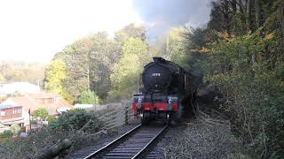 quotMorayshirequot climbing past Lower Kinneil Boness and Kinneil Railway 18th October 2014 [upl. by Nortyad]