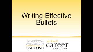 Writing Effective Bullet Points [upl. by Nirot]