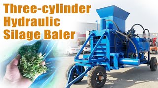 Three cylinder Hydraulic Silage Baler  Efficient Forage Packagingsilage silagemachine baler [upl. by Garin939]