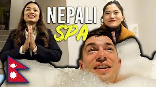 THIS IS WHAT HAPPENS in a Nepali Spa 🇳🇵 [upl. by Nemracledairam]