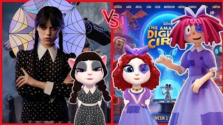 Digital Circus 🎪 Ragatha 🎪 Vs Wednesday Addams 🖤 Jenna Ortega ☠️ My Talking Angela 2 Cosplay [upl. by Letreece]