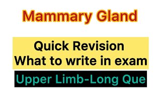 Mammary Gland Anatomy Upper limb Important Long Question mammary anatomy breastcancer breast [upl. by Nahshunn]