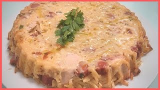 PASTEL de FIDEOS al HORNO con POLLO 🥧 15 [upl. by Naitsabas361]