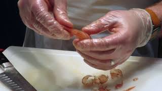 Wild Argentine Red Shrimp Peeling process [upl. by Veradi]