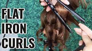 How to Curl Hair With a Flat Iron Detailed [upl. by Ahsirtak]