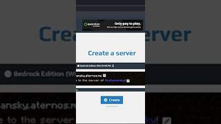 HOW TO CREATE MINECRAFT HARDCORE SERVER IN ATERNOS shorts aternos minecrafttutorial [upl. by Hertberg809]