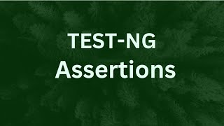 TestNG Assertion [upl. by Lanny]