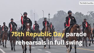 75th RDay parade rehearsals in full swing paraderehearsal india [upl. by Neeron]