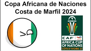 Copa Africana de Naciones Costa de Marfil 2024  Fase Eliminatoria Resumen Versión Countryballs [upl. by Codding]