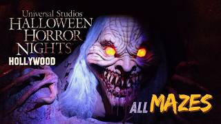 All 8 mazes Halloween Horror Nights 2024 Universal Studios Hollywood Vlog [upl. by Janicki]